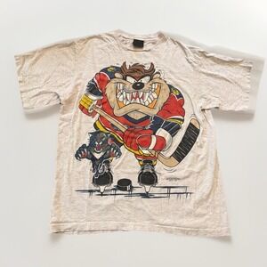 1994 Vintage Warner Brothers Taz Florida Panthers Shirt Sz XL As Is
